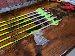 Yellow .204 Arrows 6pk fletched with wraps